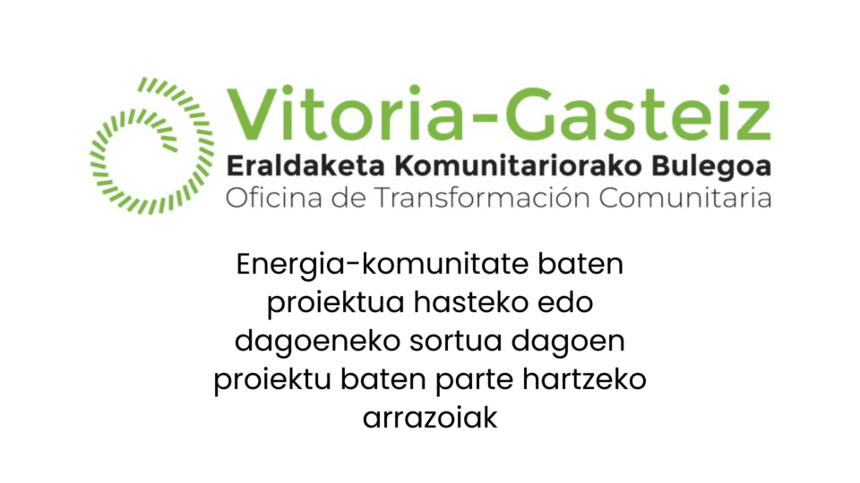 energia komunitate baten proiektua hasteko edo dagoeneko sortua dagoen proiektu baten parte hartzeko arrazoiak