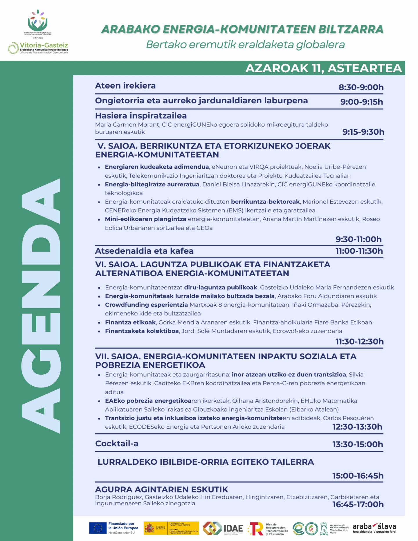 Egitaraua Asteartea, azaroak 11