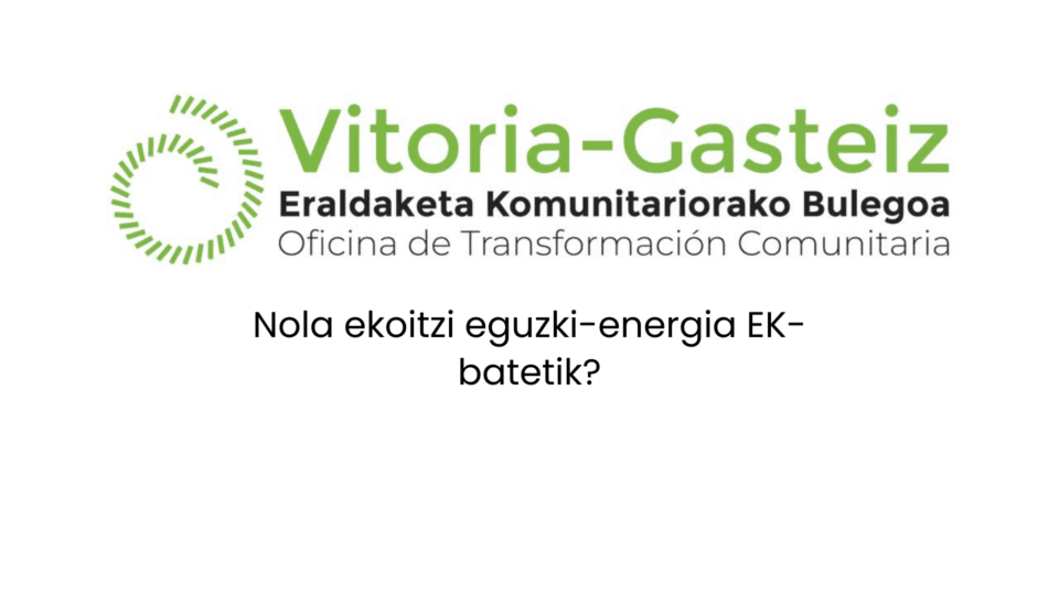 nola ekoitzi eguzki energia ek batetik