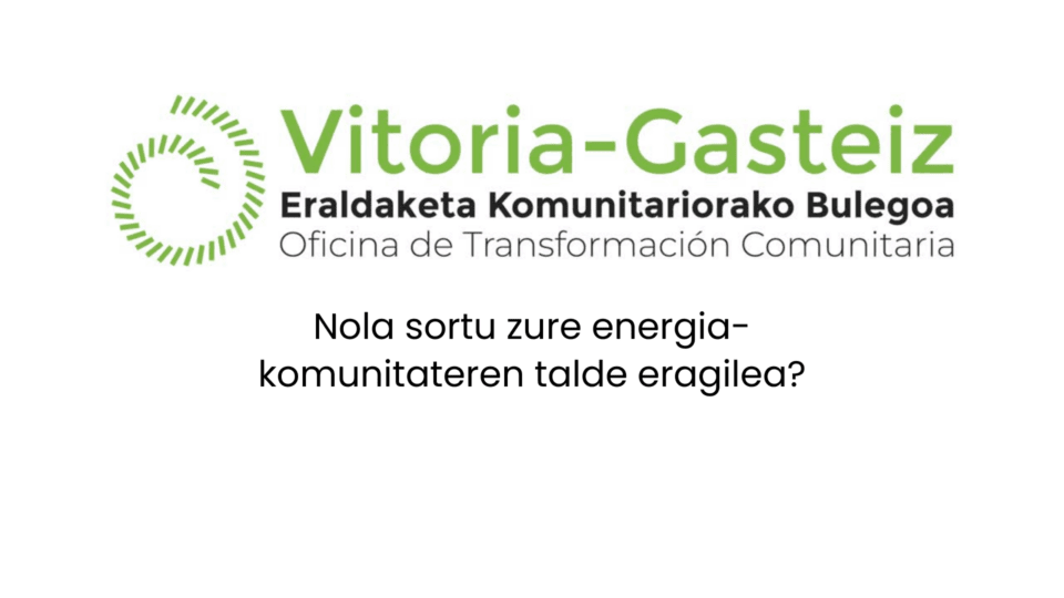 nola sortu zure energia komunitateren talde eragilea