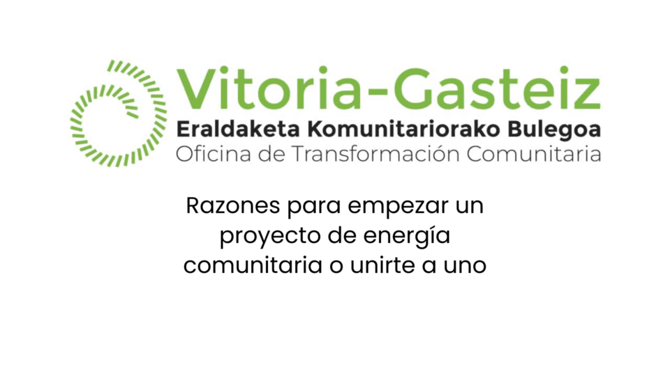 razones para empezar un proyecto de energía comunitaria o unirte a uno