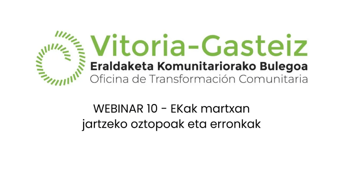 webinar 10 ekak martxan jartzeko oztopoak eta erronkak