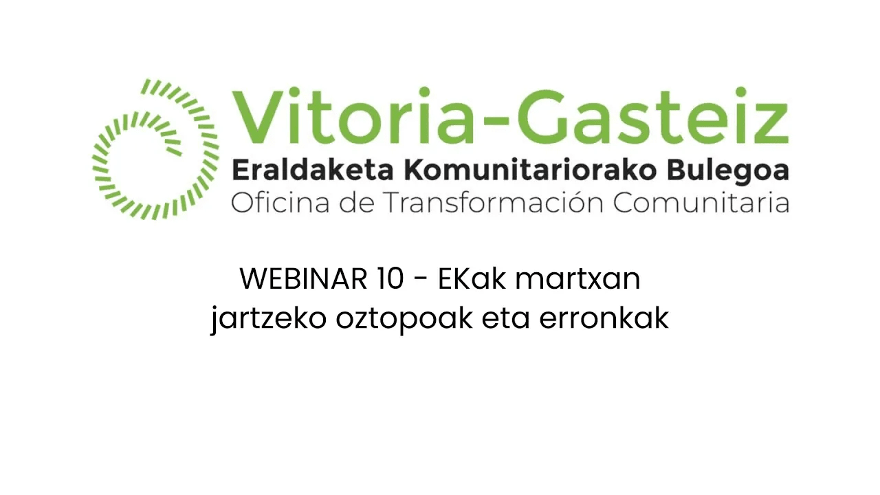 webinar 10 ekak martxan jartzeko oztopoak eta erronkak